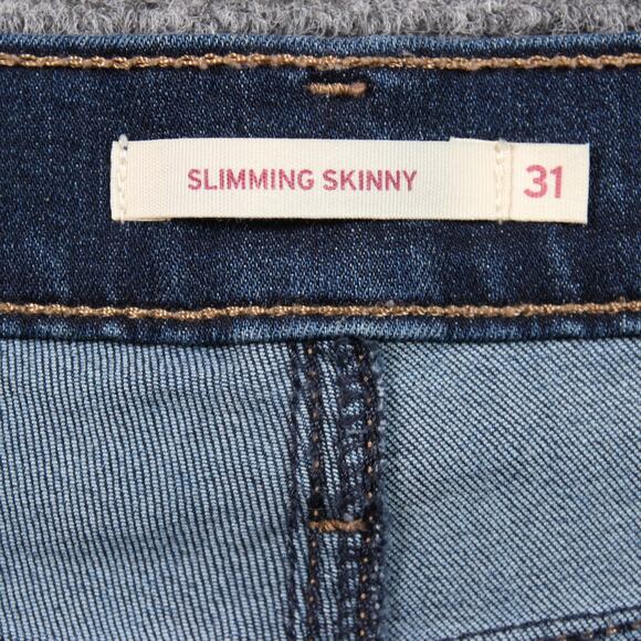 Levi’s Slimming Skinny Womens W31x27 Blue Mid Rise Stretch Denim - Picture 5 of 11